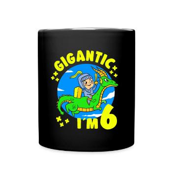 6 ans Anniversaire Chevalier Dragon 6ème B-Day Party - Mug uni - noir - Devant