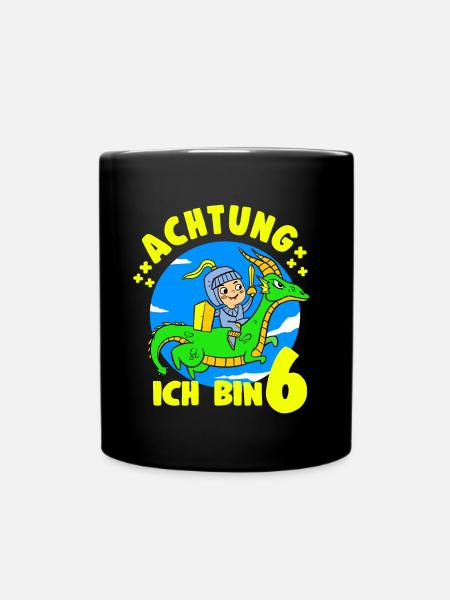 6. Geburtstag Junge Ritter Geburtstagsmotiv Idee - Tasse einfarbig - Schwarz