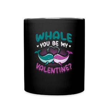 Whale You Be My Valentine Matching Couple - Mug uni - noir - Devant