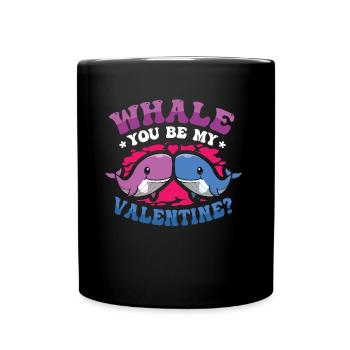 Whale You Be My Valentine Matching Couple - Mug uni - noir - Devant