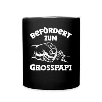 Befördert zum Grosspapi Schweiz Hallo Opa Schweiz - Tasse einfarbig - Schwarz - Vorne