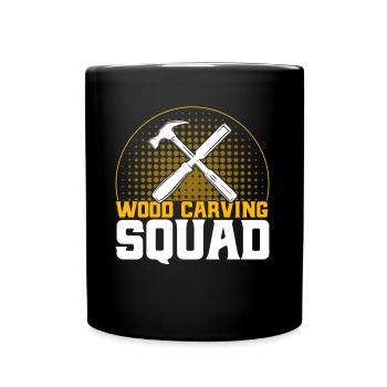 Schreiner Holzschnitzerei Holzbearbeitung Geschenk - Tasse einfarbig - Schwarz - Vorne
