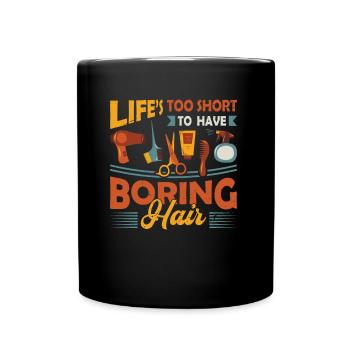 La vie est trop courte pour un ennuyeux - Mug uni - noir - Devant