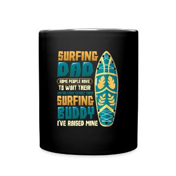 Surfen Vater Und Sohn, Surfer. - Tasse einfarbig - Schwarz - Vorne