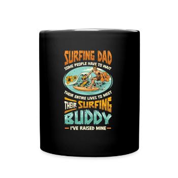 Surfen Vater Und Sohn, Surfer. - Tasse einfarbig - Schwarz - Vorne