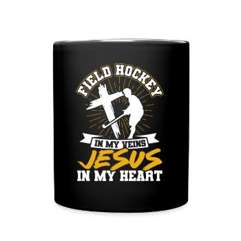 Hallen Feldhockey Mannschaftssport Feldhockey Spie - Tasse einfarbig - Schwarz - Vorne
