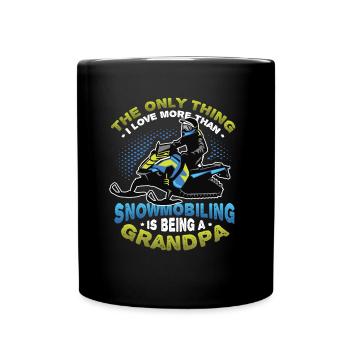 Snowmobiling Grandpa Snowmobile - Full Colour Mug - black - Front