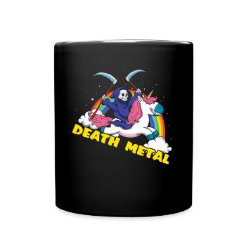 Skeleton Unicorn Rainbow Metal Music Lover - Full Colour Mug - black - Front