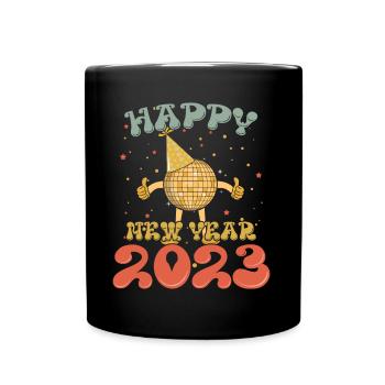 Groovy New Year Happy New Year 2023 Hello 2023 - Tasse einfarbig - Schwarz - Vorne