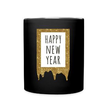 Greetings Happy New Year 2023 Hello 2023 New Year - Tasse einfarbig - Schwarz - Vorne