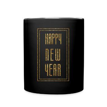 Happy Greetings New Year 2023 Hello 2023 New Year - Tasse einfarbig - Schwarz - Vorne