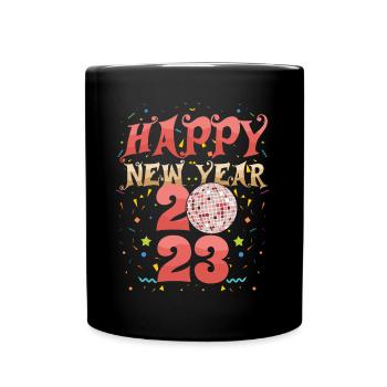 Groovy New Year Happy New Year 2023 Welcome 2023 - Tasse einfarbig - Schwarz - Vorne