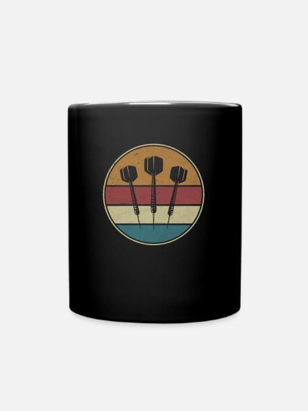 Vintage Darter Darts Player 3 Arrows Darts Cadeau - Mug uni - noir