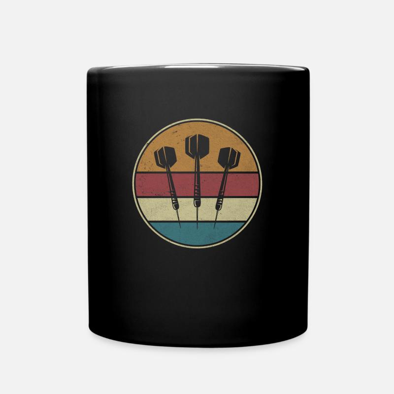 Vintage Darter Darts Player 3 Arrows Darts Cadeau - Mug uni - noir