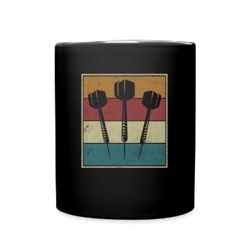 Vintage Darter Darts Player 3 Arrows Darts Cadeau - Mug uni - noir - Devant