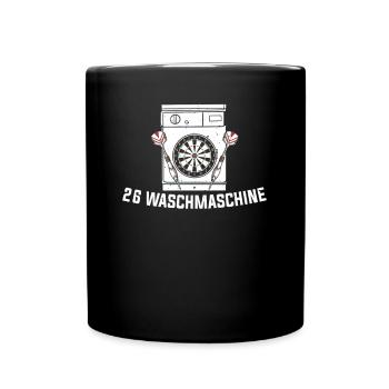 26 Waschmaschine Dartboard Dartpfeile Geschenk - Tasse einfarbig - Schwarz - Vorne
