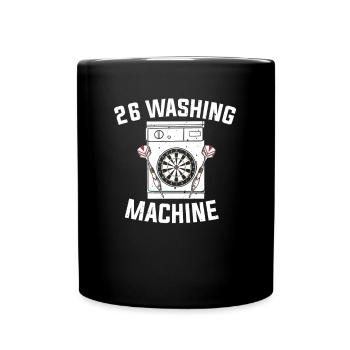 26 Waschmaschine Dartboard Dartpfeile Geschenk - Tasse einfarbig - Schwarz - Vorne