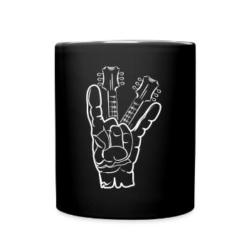 Rock Hand Metal Music Lover Guitarist - Tasse einfarbig - Schwarz - Vorne