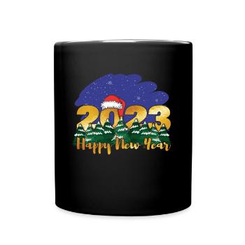 Christmas 2023 New Year 2023 Hello 2023 New Year - Full Colour Mug - black - Front