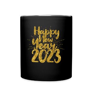 Sunburst 2023 Happy New Year 2023 New Year 2023 - Full Colour Mug - black - Front