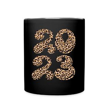 Leopard Happy New Year 2023 Hello 2023 New Year - Tasse einfarbig - Schwarz - Vorne