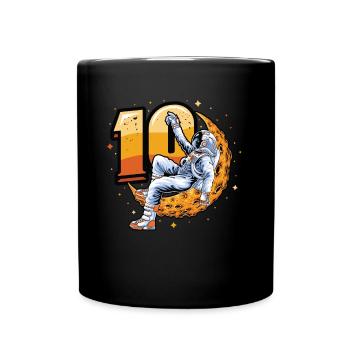 10th birthday, astronaut, decorations - Full Colour Mug - black - Front