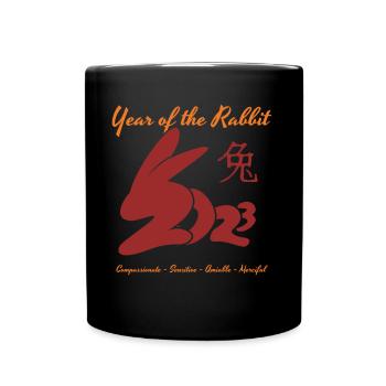 Chinese New Year Of Rabbit 2023 Happy New Year - Tasse einfarbig - Schwarz - Vorne