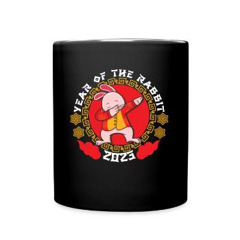 Cute Dabbing Rabbit Chinese New Year 2023 New Year - Tasse einfarbig - Schwarz - Vorne