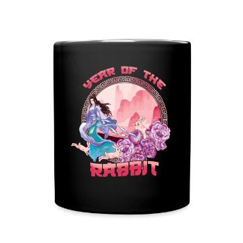 Colorful Rabbit 2023 Year Happy Chinese New Year - Tasse einfarbig - Schwarz - Vorne