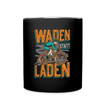 Waden Statt Laden, Mountain Bike - Tasse einfarbig - Schwarz - Vorne