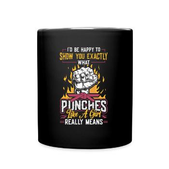 Show what "punches like a girl" means: - Full Colour Mug - black - Front