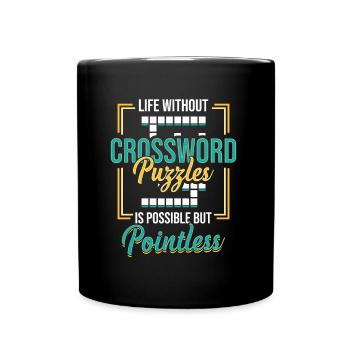 Amateurs de mots croisés, Mots croisés - Mug uni - noir - Devant