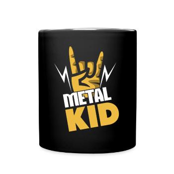 Rock Sign Rocker Hand Metal Kid Metal Lover - Tasse einfarbig - Schwarz - Vorne