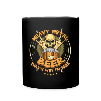 Metal Et Bière Metal Musique Heavy Rock Squelette - Mug uni - noir - Devant
