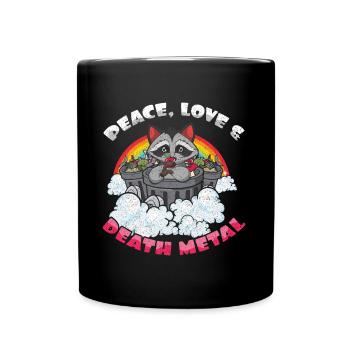 Racoon Love Peace Metal Music Heavy Rock - Mug uni - noir - Devant