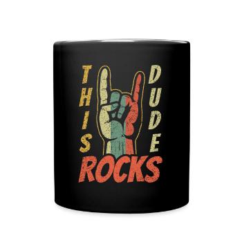 Retro Rock Sign Rock Hand Metal Kid Rocker - Tasse einfarbig - Schwarz - Vorne