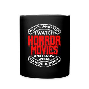 Horrorfilm Slasher Film Gruselige Filme Geschenk - Tasse einfarbig - Schwarz - Vorne