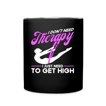 Aerial Silk Aerial Acrobats Aerial Yoga Workout Gesc - Full Colour Mug - black - Front