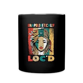 Unapologetisch Gelockte Dreadlocks Melanin Schwarz - Tasse einfarbig - Schwarz - Vorne