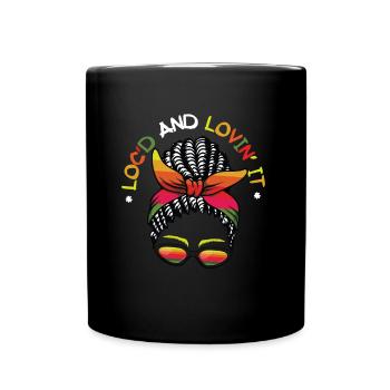 Locd And Lovin It Dreadlocks Melanin Black Queen - Full Colour Mug - black - Front