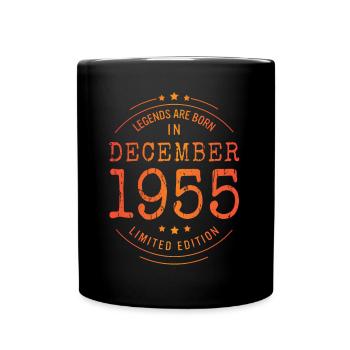 Birthday December 1955 Limited Edition Vintage - Full Colour Mug - black - Front