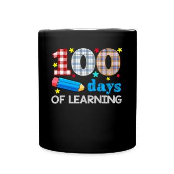 Plaid 100e jour d’apprentissage 100 jours d’école - Mug uni - noir - Devant