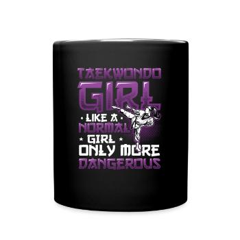 Martial Arts Girls Taekwondo - Full Colour Mug - black - Front