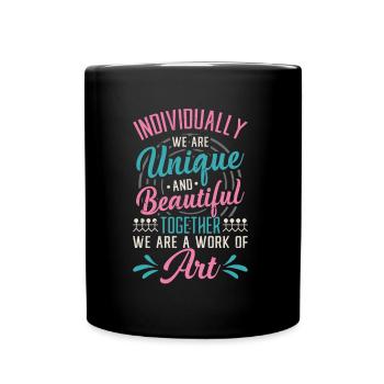 Ensemble, nous sommes une œuvre d’art, enseignante préscolaire - Mug uni - noir - Devant