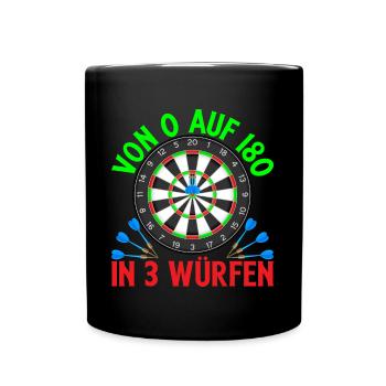 Dart 180 in 3 Würfen Dart Sport Dartboard - Tasse einfarbig - Schwarz - Vorne