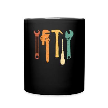 Mechaniker Vintage Retro Tools Fix Stuff - Tasse einfarbig - Schwarz - Vorne