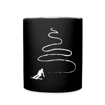 Ligne courbe - Ski - (11) - Mug uni - noir - Devant