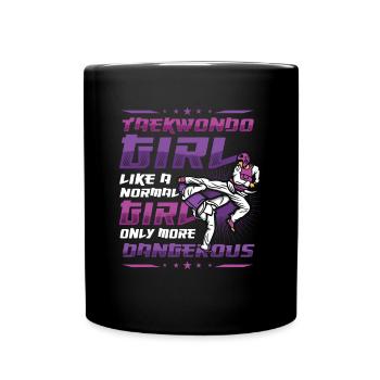 Martial Arts Girls Taekwondo - Full Colour Mug - black - Front