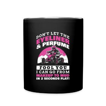 Ne pas everliner et parfumer pour tous les coureurs de quad - Mug uni - noir - Devant