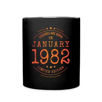 Anniversaire Janvier 1982 Edition Limitée Millésime - Mug uni - noir - Devant